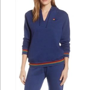 Womens Aviator Nation navy sweatshirt pullover hoodie. Size medium..